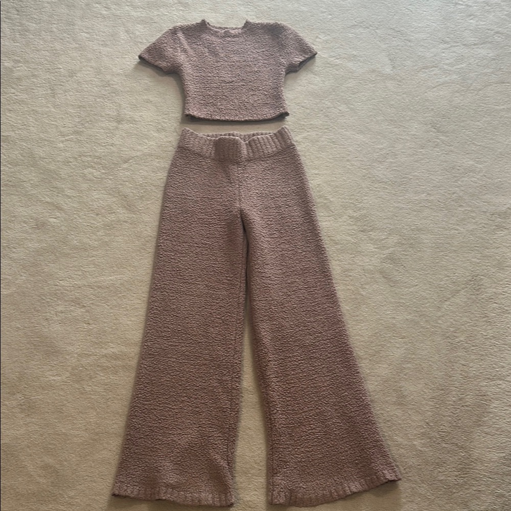 SKIMS Wide Leg Pants & Top Set - Brown